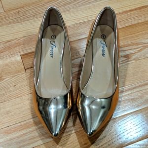Forever Metallic Gold Kitten Heels